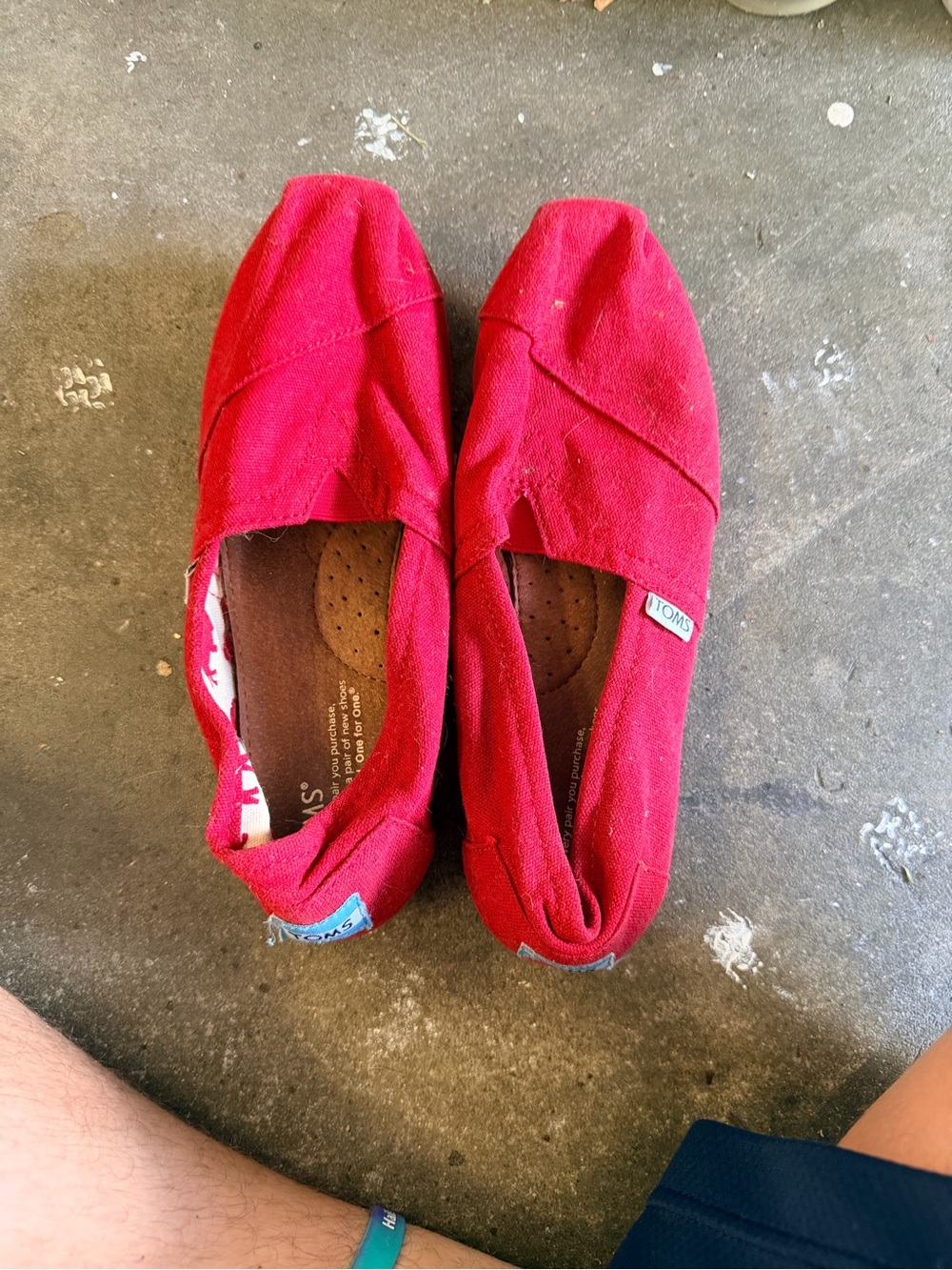 Toms Women's Red Canvas Slip-Ons